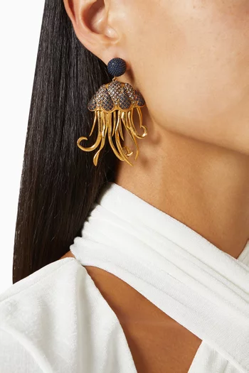 Jellyfish Earrings in 24kt Gold-plated Bronze