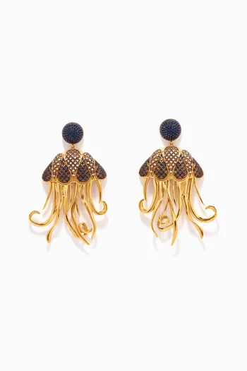 Jellyfish Earrings in 24kt Gold-plated Bronze