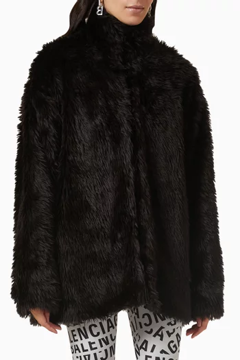 Zip-up Jacket in Faux-fur