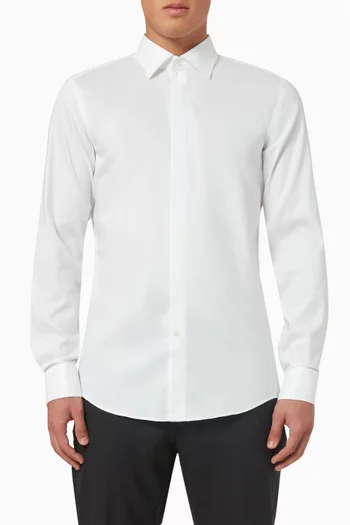 Hank Slim-fit Shirt in Stretch Cotton-poplin