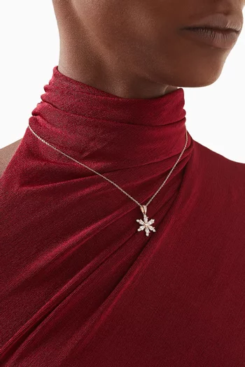 Flower Crystal Pendant Necklace in Sterling Silver