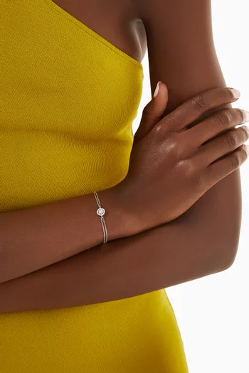 Elegant Crystal Double-chain Bracelet in Sterling Silver