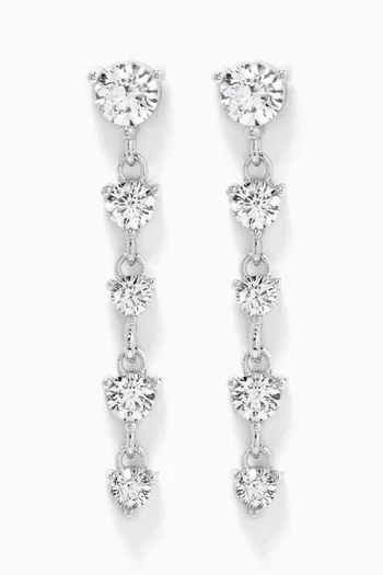 Crystal Dangle Earrings in Sterling Silver