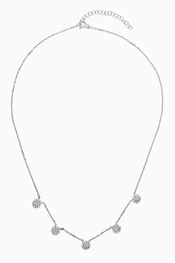 Crystal Drops Necklace in Sterling Silver