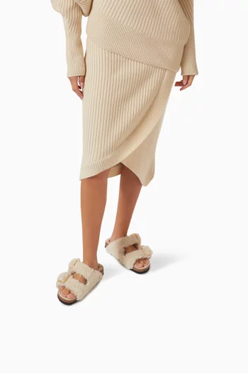 Arizona Big-buckle Sandals in Shearling