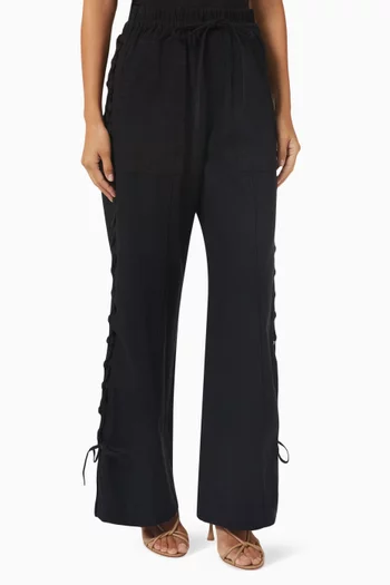 Flyn Lace-up Pants in Denim