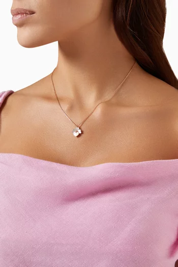 Precious Pansy Mother of Pearl Necklace in Plated Metal