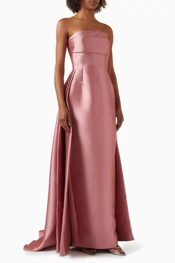 SOLACE LONDON ソレイスロンドン ワンピース Strapless 959028 Strapless satin twill gown in pink - Solace London | Mytheresa