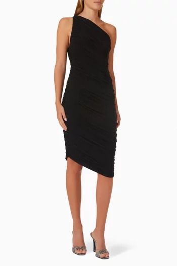 Diana One-shoulder Dress in Stretch Crepe