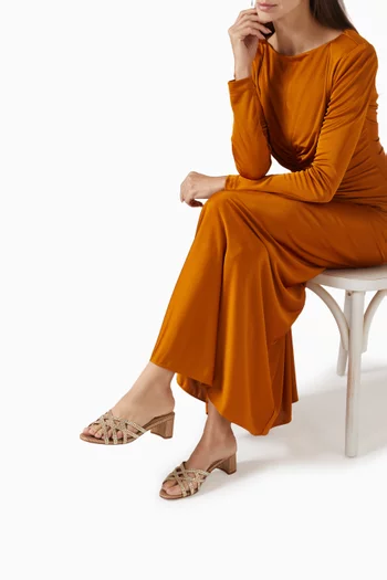 Amos 50 Embellished Mule Sandals in Leather