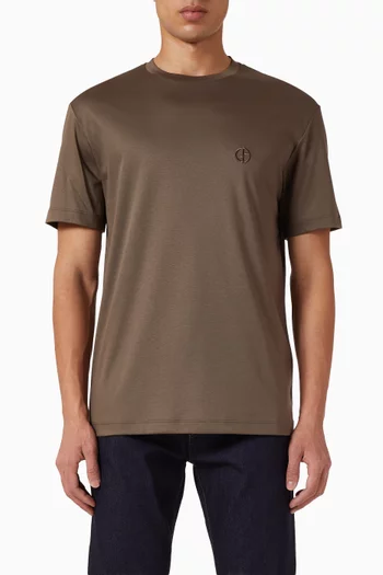 Embroidered Logo T-shirt in Cotton