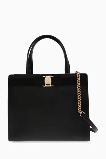 Medium Vara Bow Top-handle Bag in Leather