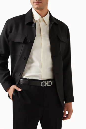 Gancini Buckle Reversible Belt in Calf Leather