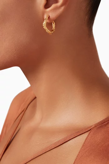 The Lunar Rocks Hoop Earrings in 24kt Gold-plated Bronze