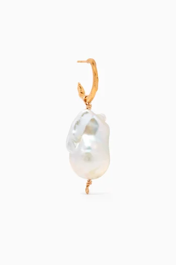 The Lion and the Baroque Single Earring in 24kt Gold-plated Bronze