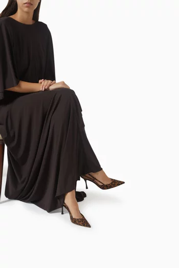 Ascent 85 Slingback Pumps in Leopard-printed Leather