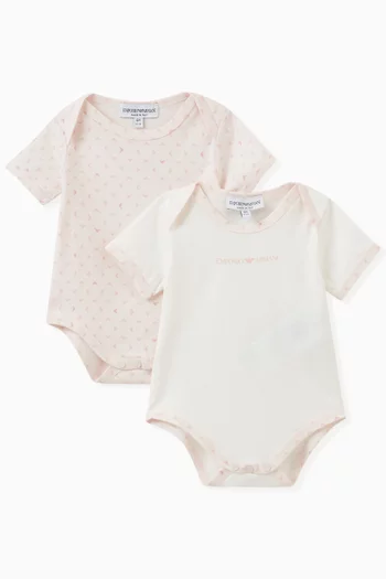 طقم لباس قطعة واحدة بشعار الماركة، قطعتان