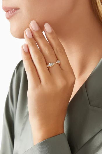 Junonia Diamonds & Mother of Pearl Ring in 18kt Gold