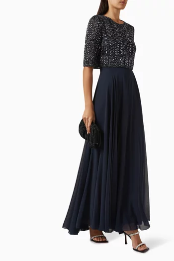 Bead-embellished Gown in Chiffon