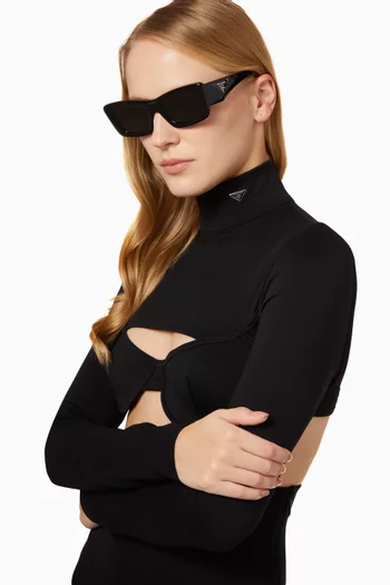 نظارة شمسية بإطار بتصميم فراشة أسيتات