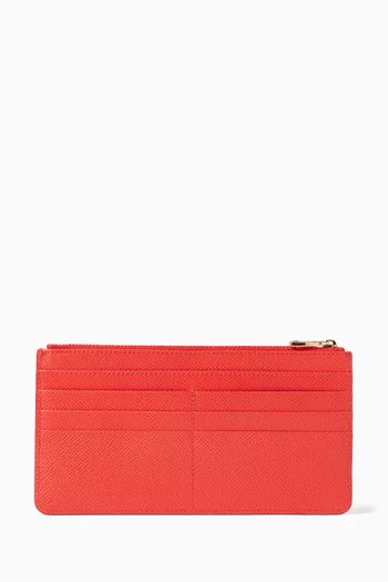 Large Card Case with DG Plate in Dauphine Leather