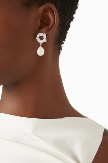 Robin Earrings in 18kt White Gold-plated Brass