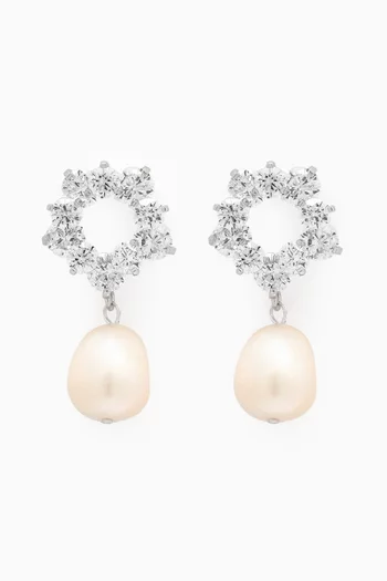 Robin Earrings in 18kt White Gold-plated Brass