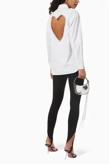 Heart Back Shirt in Cotton-poplin