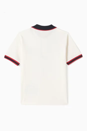 Logo Detail Polo T-shirt in Cotton Piqué