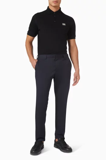 Logo Plaque Polo Shirt in Cotton