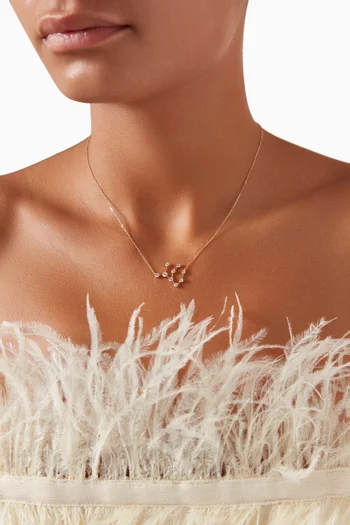Virgo (23 August - 22 September) Constellation Diamond Necklace in 18kt Yellow Gold