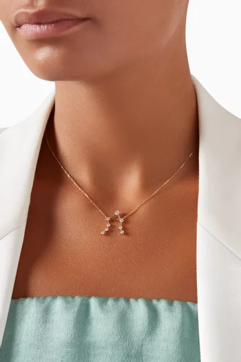 Libra (23 September – 22 October) Constellation Diamond Necklace in 18kt Yellow Gold