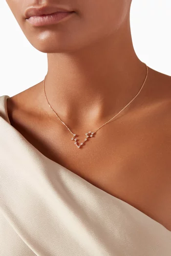 Pisces (19 February - 20 March) Constellation Diamond Necklace in 18kt Yellow Gold