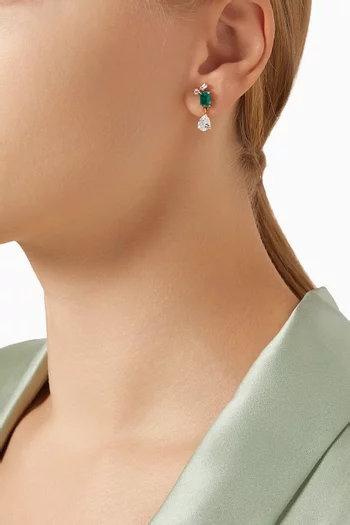 Emerald & Topaz Drop Earrings in 18kt Gold