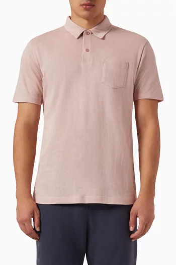 Riviera Polo Shirt in Cotton Mesh