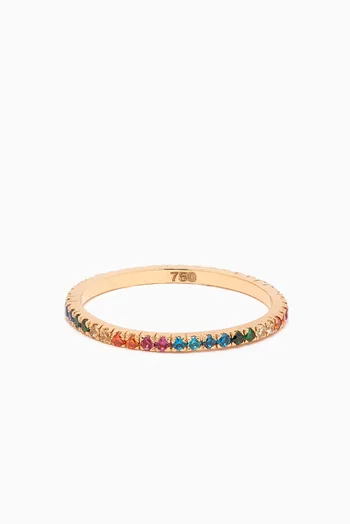 Micro Rainbow Eternity Band Ring in 18kt Gold
