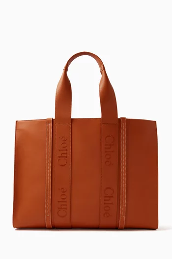 Large Woody Tote Bag in Smooth Calfskin