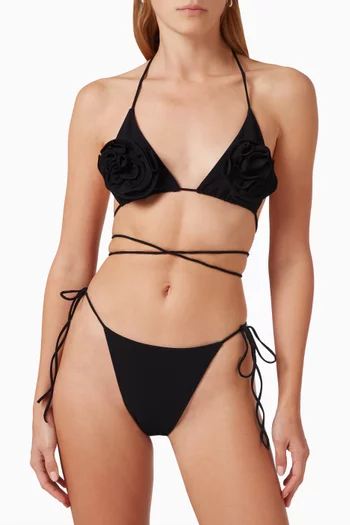 Roses Triangular Bikini Bra in Nylon