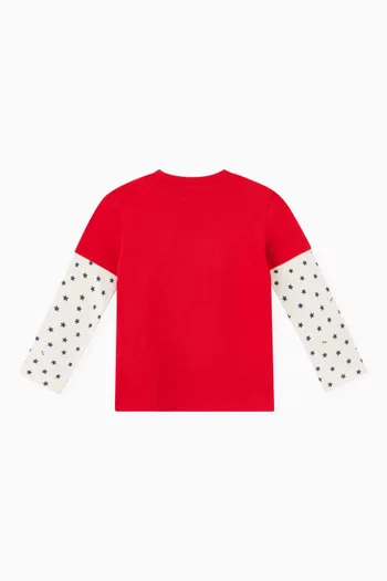 Bear Patched T-shirt in Cotton-blend