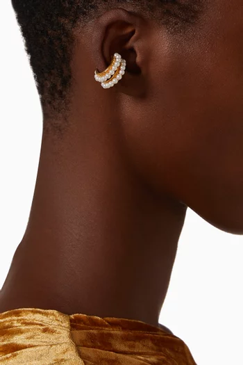 Bora Bora Ear Cuffs in 22kt Gold-plated Bronze, Set of 2