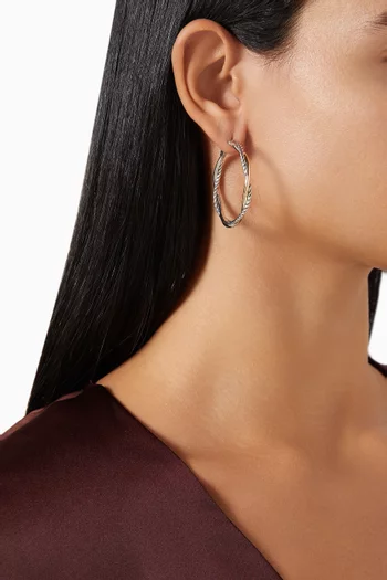 Petite Infinity Hoop Earrings in Sterling Silver & 14kt Yellow Gold