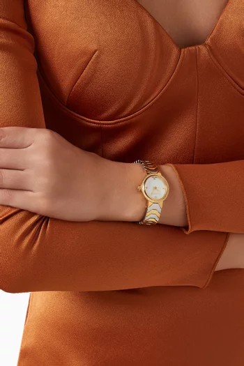 Idylle Swiss Diamond Mini Yellow Gold-plated Stainless Steel Watch, 27mm
