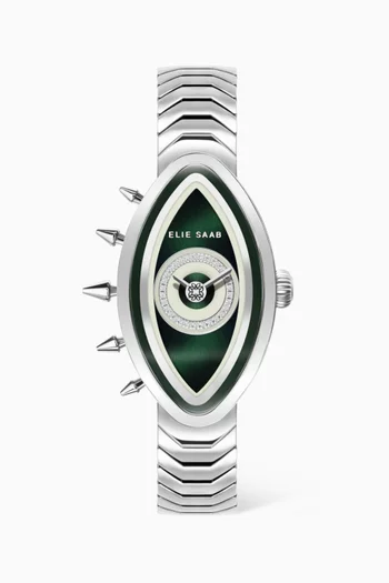 Eayan Pure Swiss Diamond Stainless Steel Watch, 23x40mm