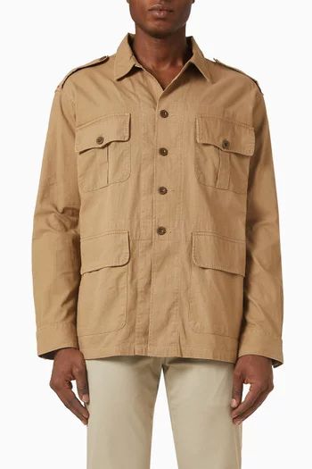 Dobby Utility Overshirt in Cotton