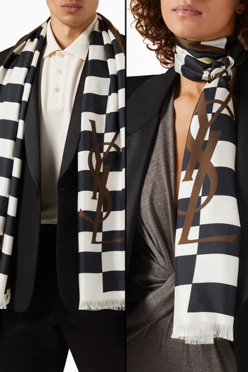 Monogram Cassandre Scarf in Silk-twill