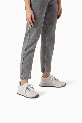 Runners in Wool Knit & Semi-polished Calfskin