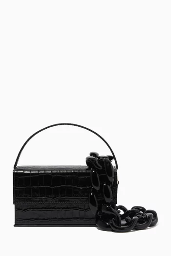Ida Medium Bag in Croc-embossed Leather