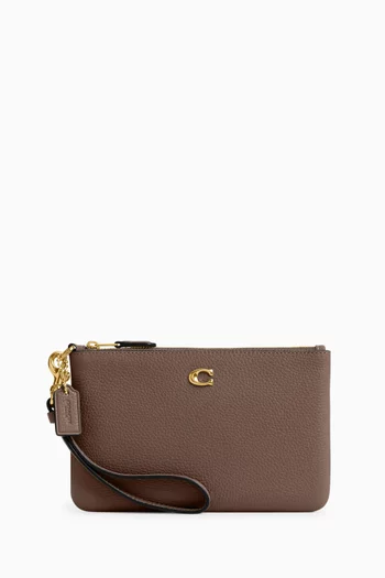 Small Wristlet Pouch in Leather