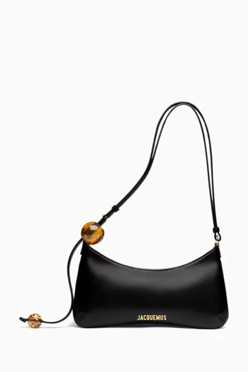 Le Bisou Perle  Zip Shoulder Bag in  Leather