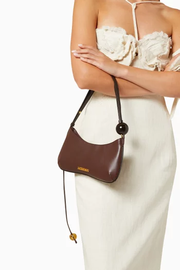 Le Bisou Perle  Zip Shoulder Bag in  Leather
